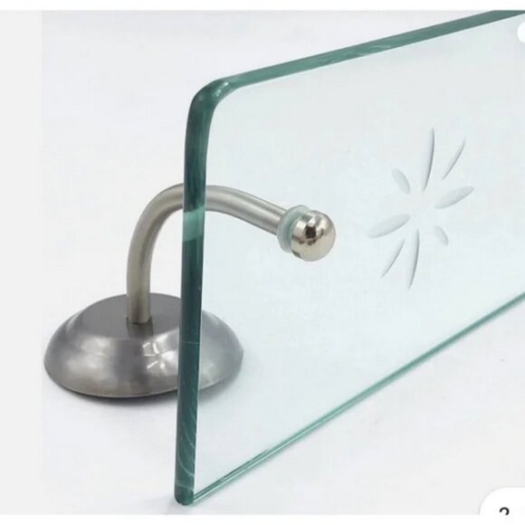 IKEA Lillholmen Etched Floral Glass Wall Shelf Discontinued - Picture 3 of 13